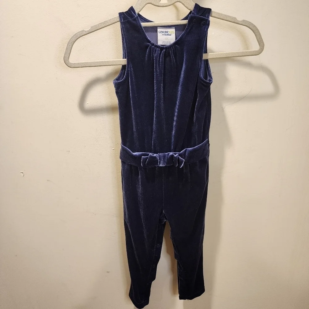 GENUINE Kids From Oshkosh Velour purple jumpsuit size 3T